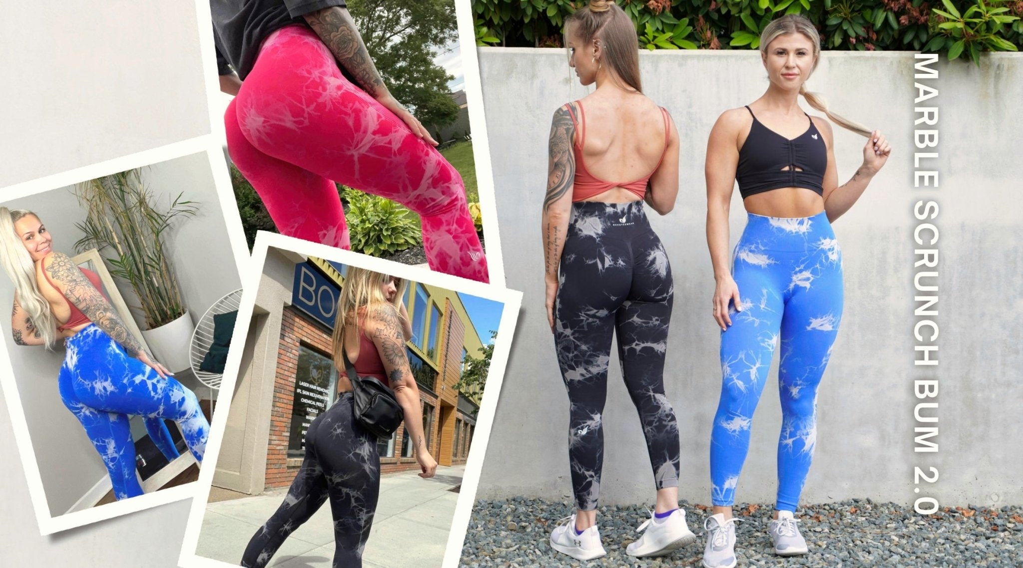 MARBLE SCRUNCH BUM LEGGINGS - Devoteewear