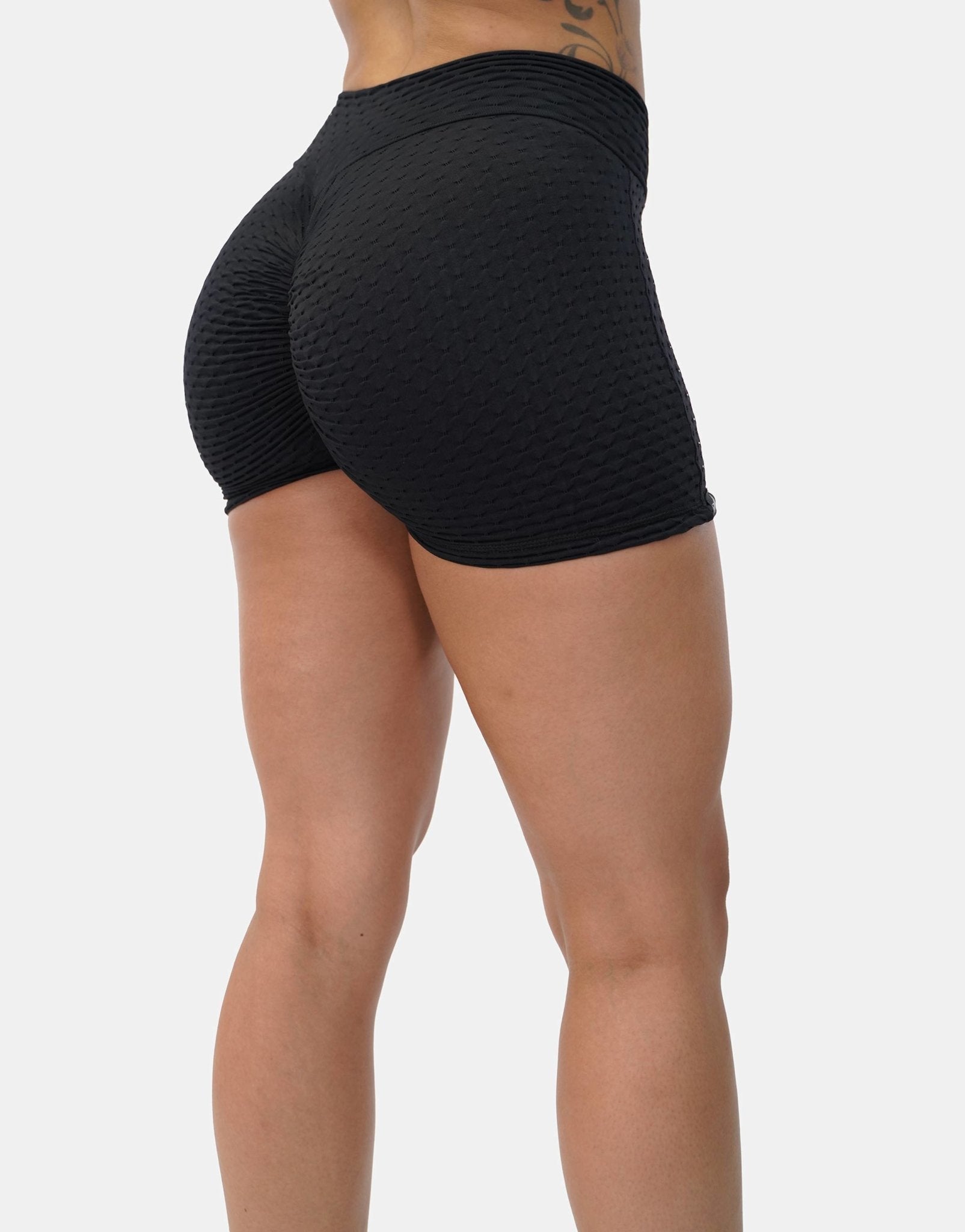 V-Waist Honeycomb Scrunch Bum Short - Devoteewear