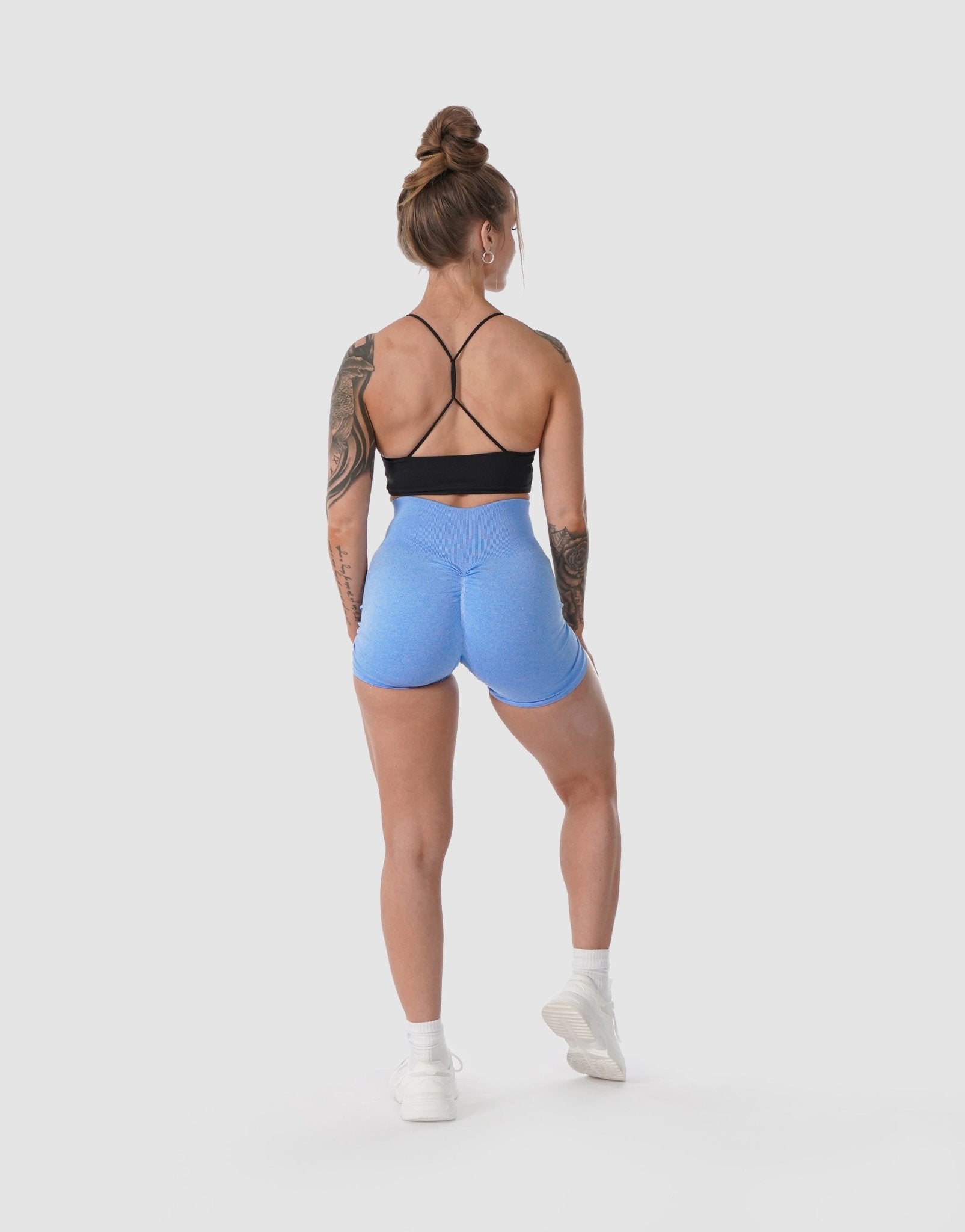 SUPERFLOWER Ruched Booty Shorts for Women Scrunch Butt Push Up Gym Running  Sports Back Bow Tie Design Gym Leggings