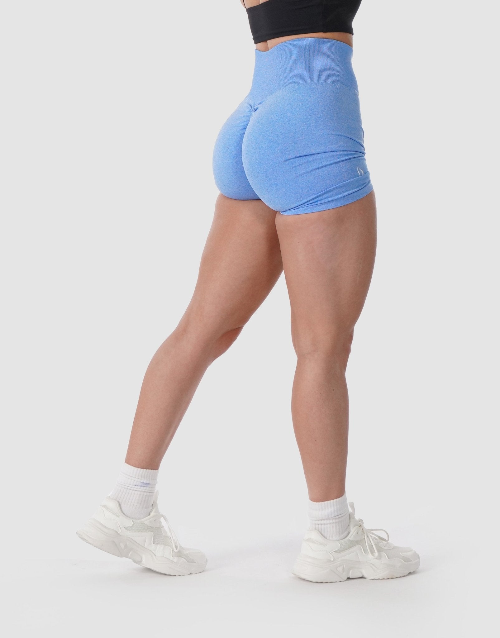 Scrunch Butt Sports Shorts Honeycomb Textured Wide Waistband Biker Shorts  Anti Cellulite Plain Short Leggings Running Tights
