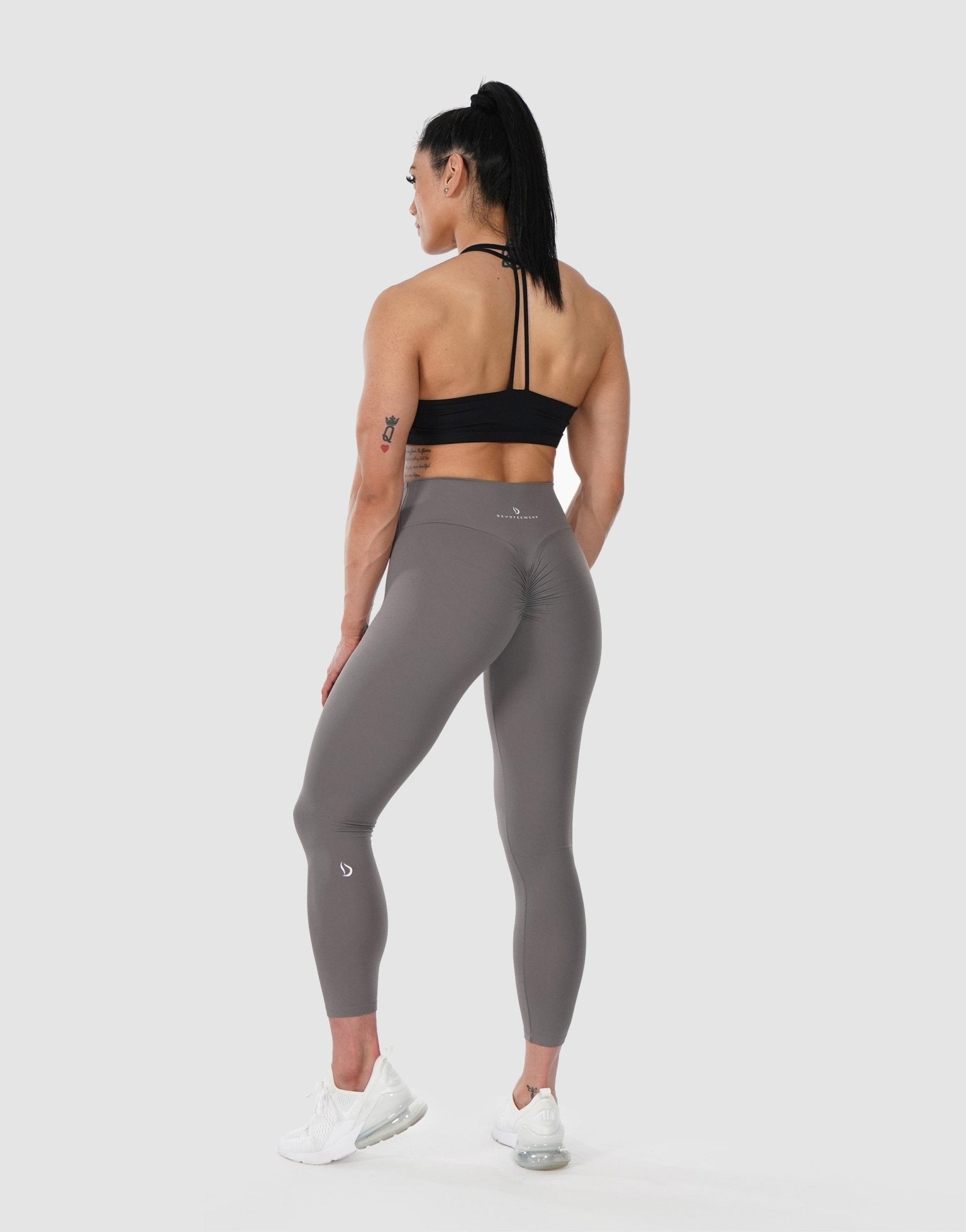Champion Duo Dry Leggings Womens Sz Medium Black Gray Pattern Yoga Workout