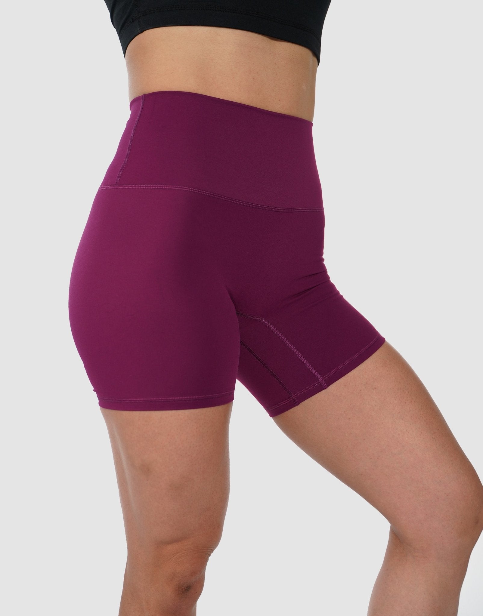 Finelylove Bike Shorts With Pockets Women Heynuts Shorts Compression Fit  High Waist Rise Solid Purple M