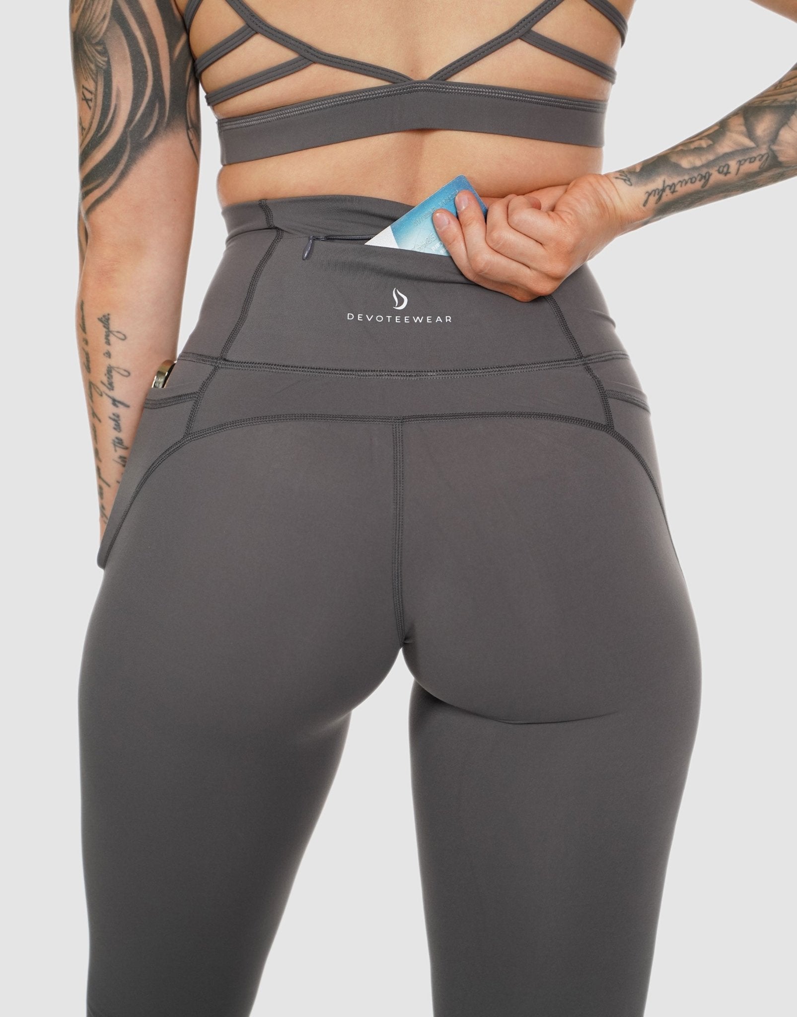 Athletique Low-Waisted Ribbed Leggings With Hidden Pocket and Mesh Pan –  Laguna Clothing Company