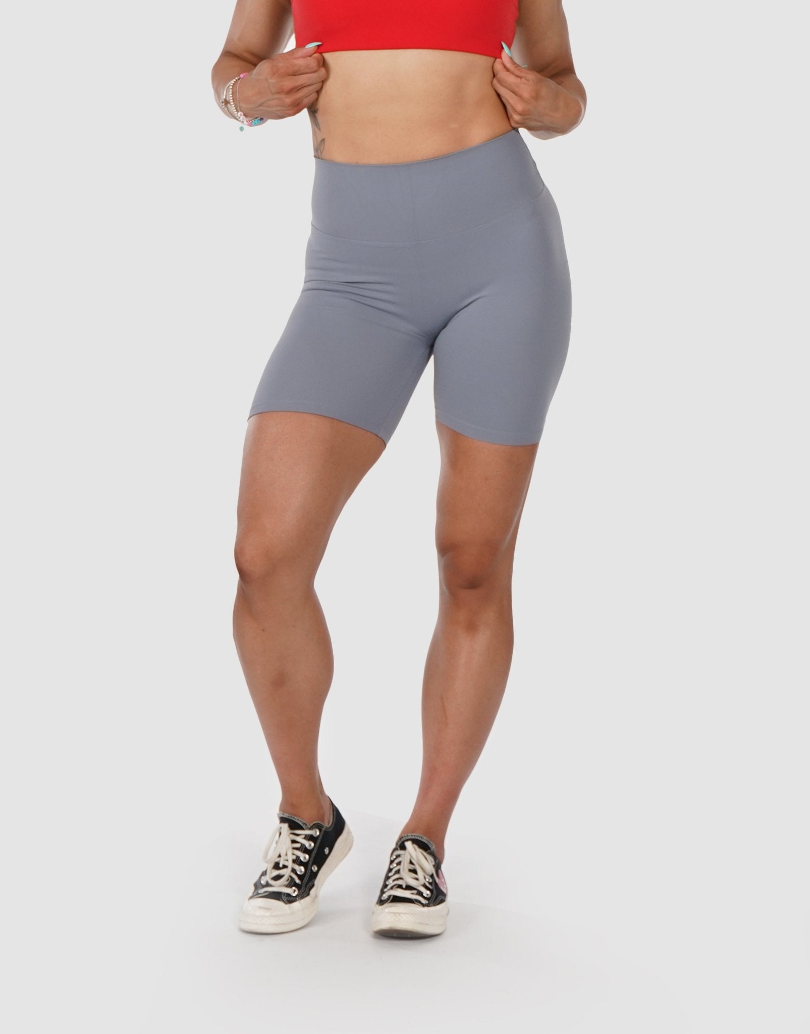 Grey Baller Babe's Signature Mid Shorts | Scrunch Butt Shorts for women|  Activewear
