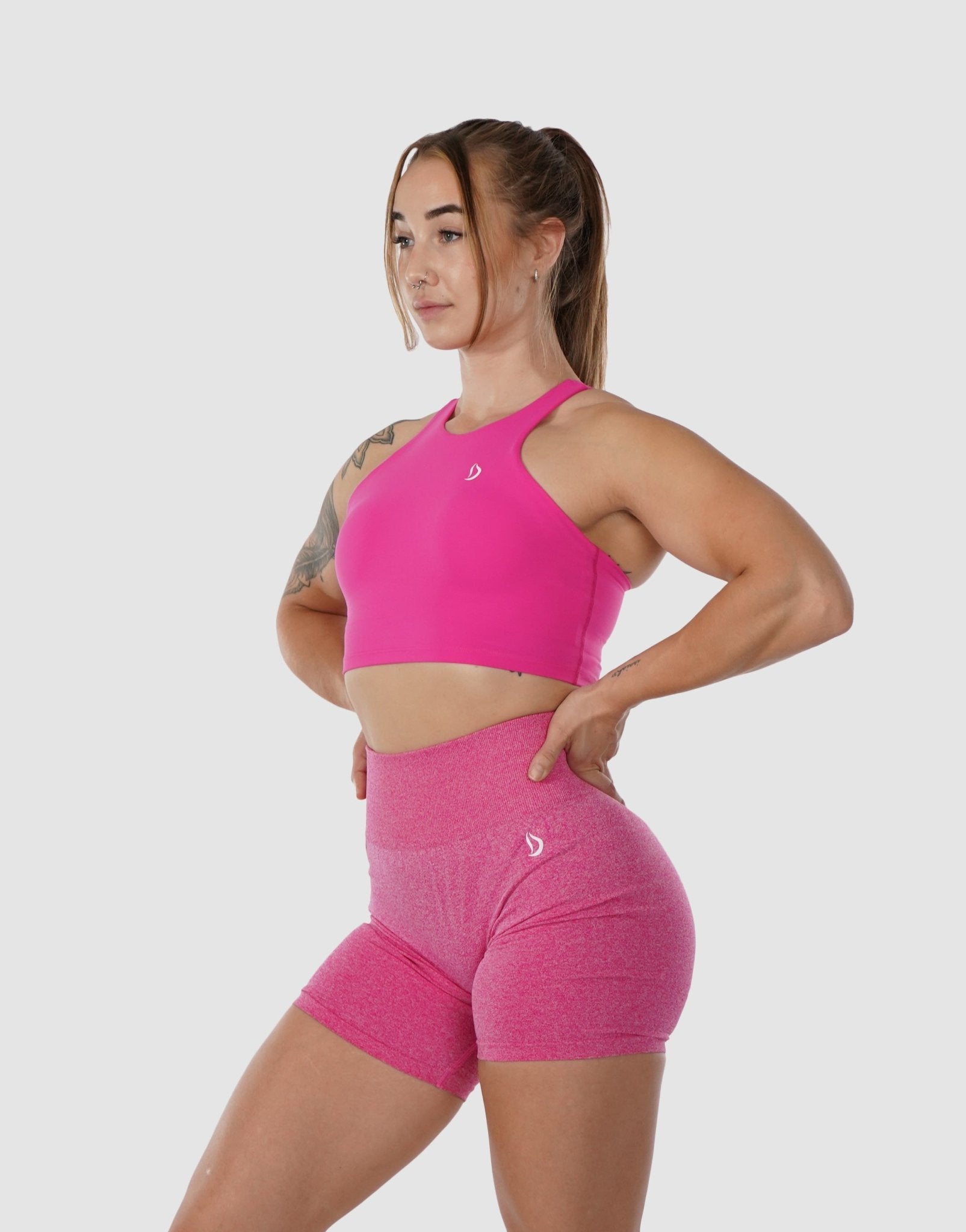 Pink Dri-Fit Racerback Crop top (built in sports bra) – HEAD-ON
