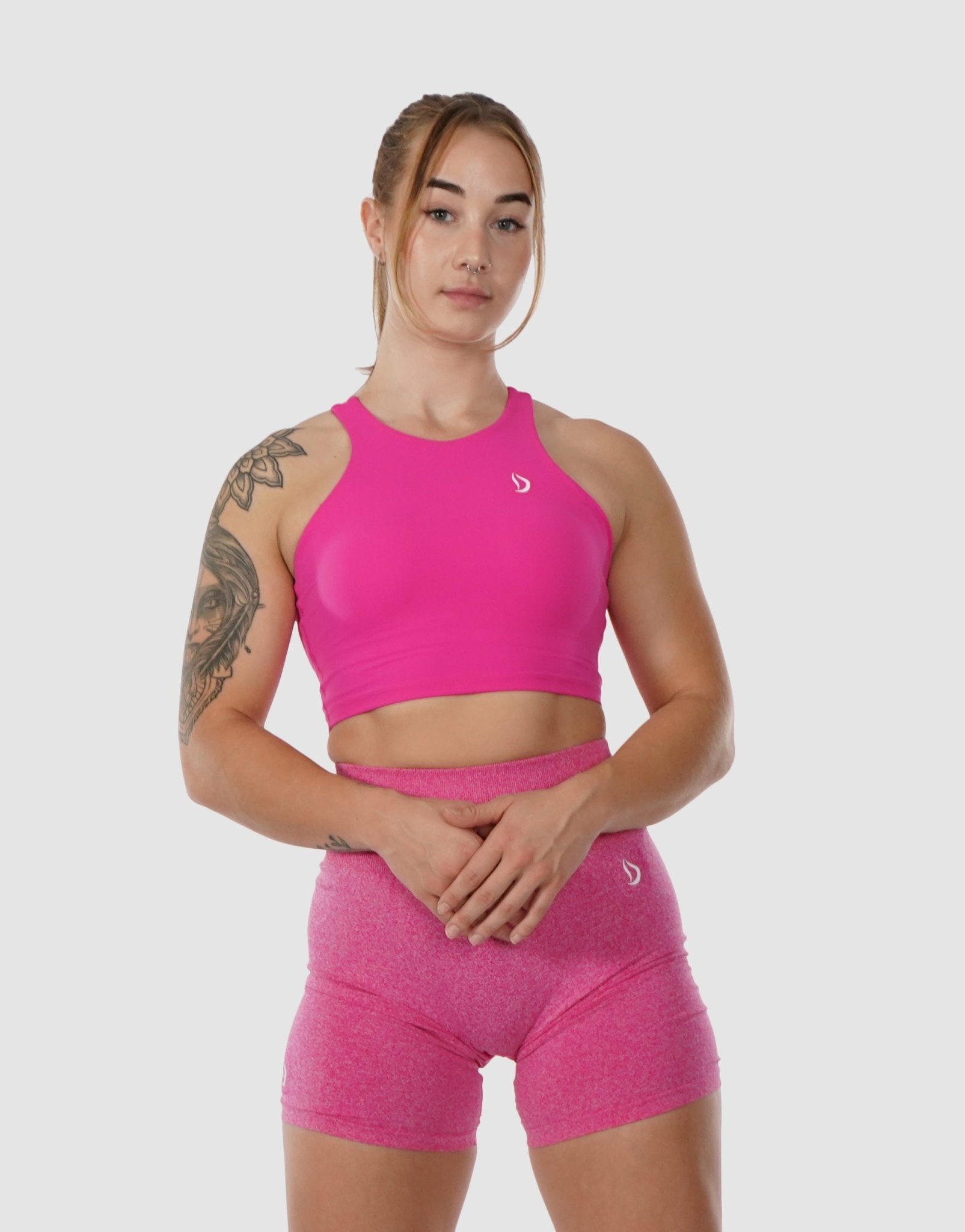 Pink sports deals crop top