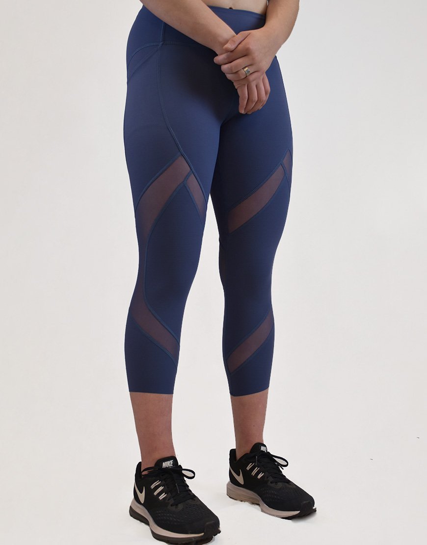 Navy mesh outlet leggings